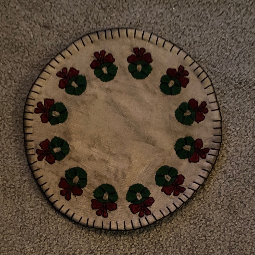 Festive Embroidered Round Placemat Pine Creek